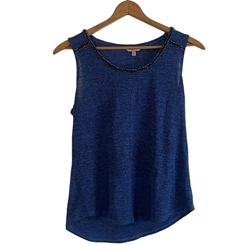 Juicy Couture Blue Bejeweled Sleeveless Tank Top Size Medium